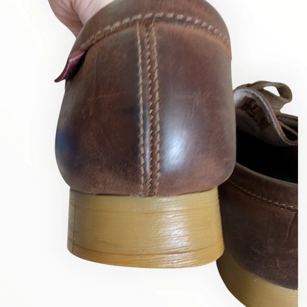 Clarks Collection Wallabee Classic Brown Leather Moc Toe EVO Shoes Size 10 Mens